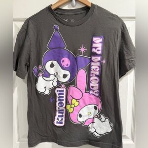 Sanrio Kuromi and My Melody T-Shirt - Gray LNWOT